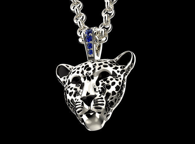 Light leopard pendant with enamel 0076 v2 3D print model_7