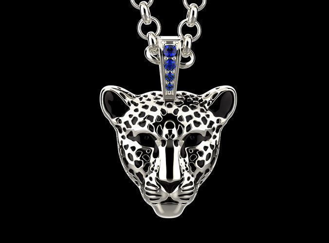 Light leopard pendant with enamel 0076 v2 3D print model_8