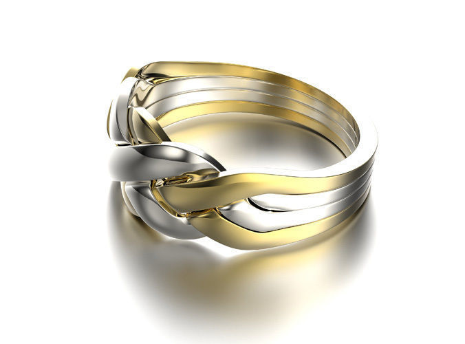 Puzzle ring 0071 3D print model_6