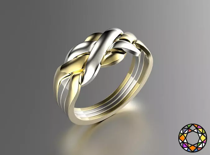 Puzzle ring 0071 3D print model_0