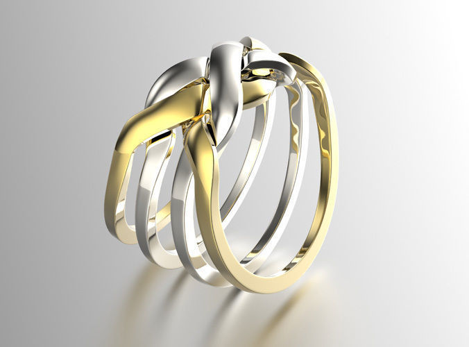 Puzzle ring 0071 3D print model_1