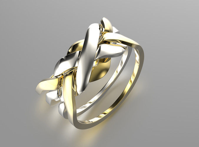 Puzzle ring 0071 3D print model_11
