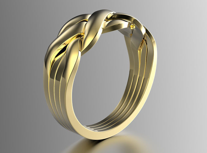 Puzzle ring 0071 3D print model_3