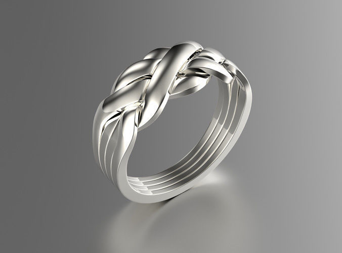 Puzzle ring 0071 3D print model_9