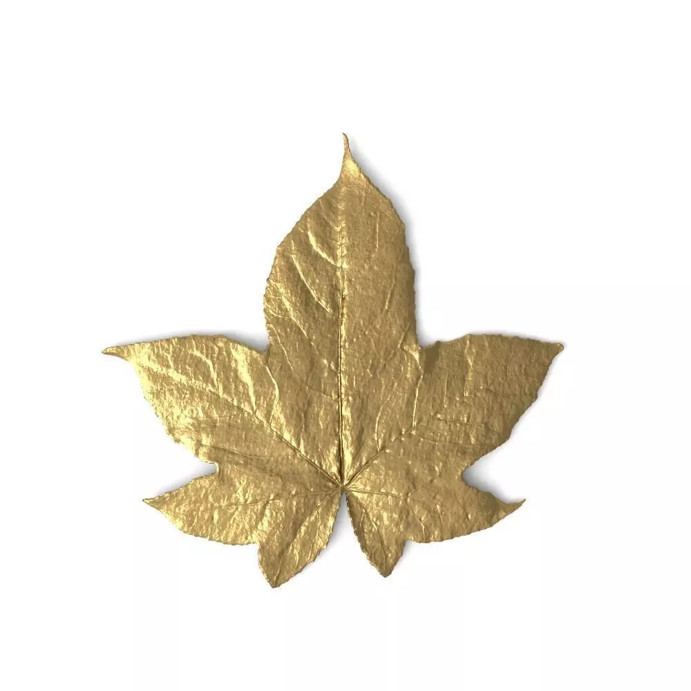 Golden Leaf Ornament 3D model_0