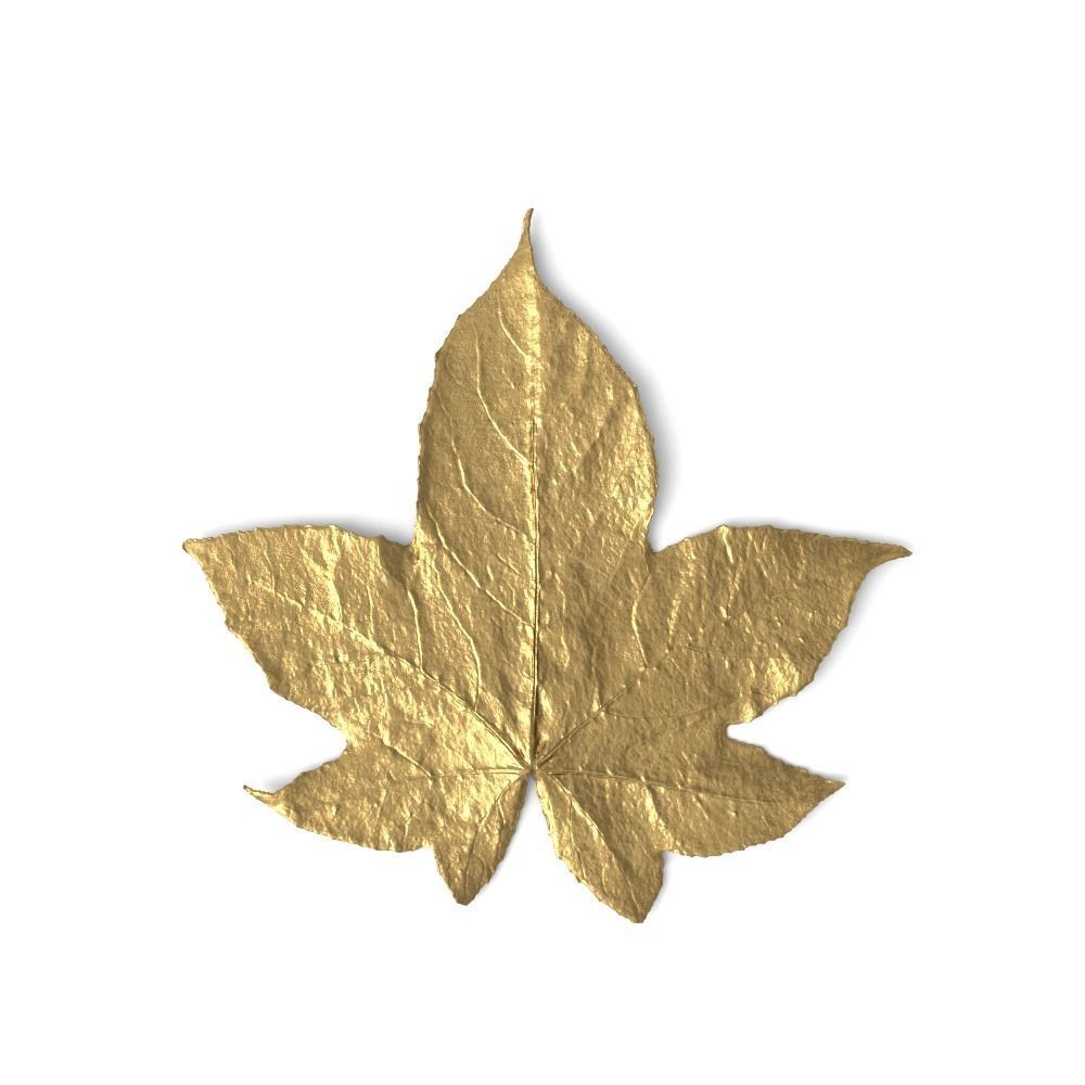 Golden Leaf Ornament 3D model_1