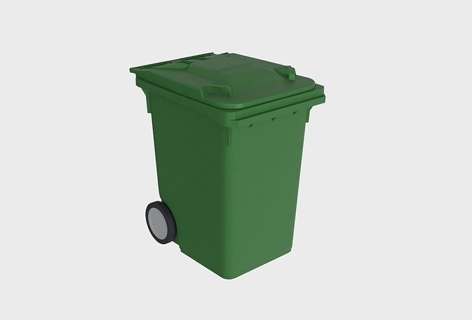 Plastic dumpster 360 litres Low-poly 3D model