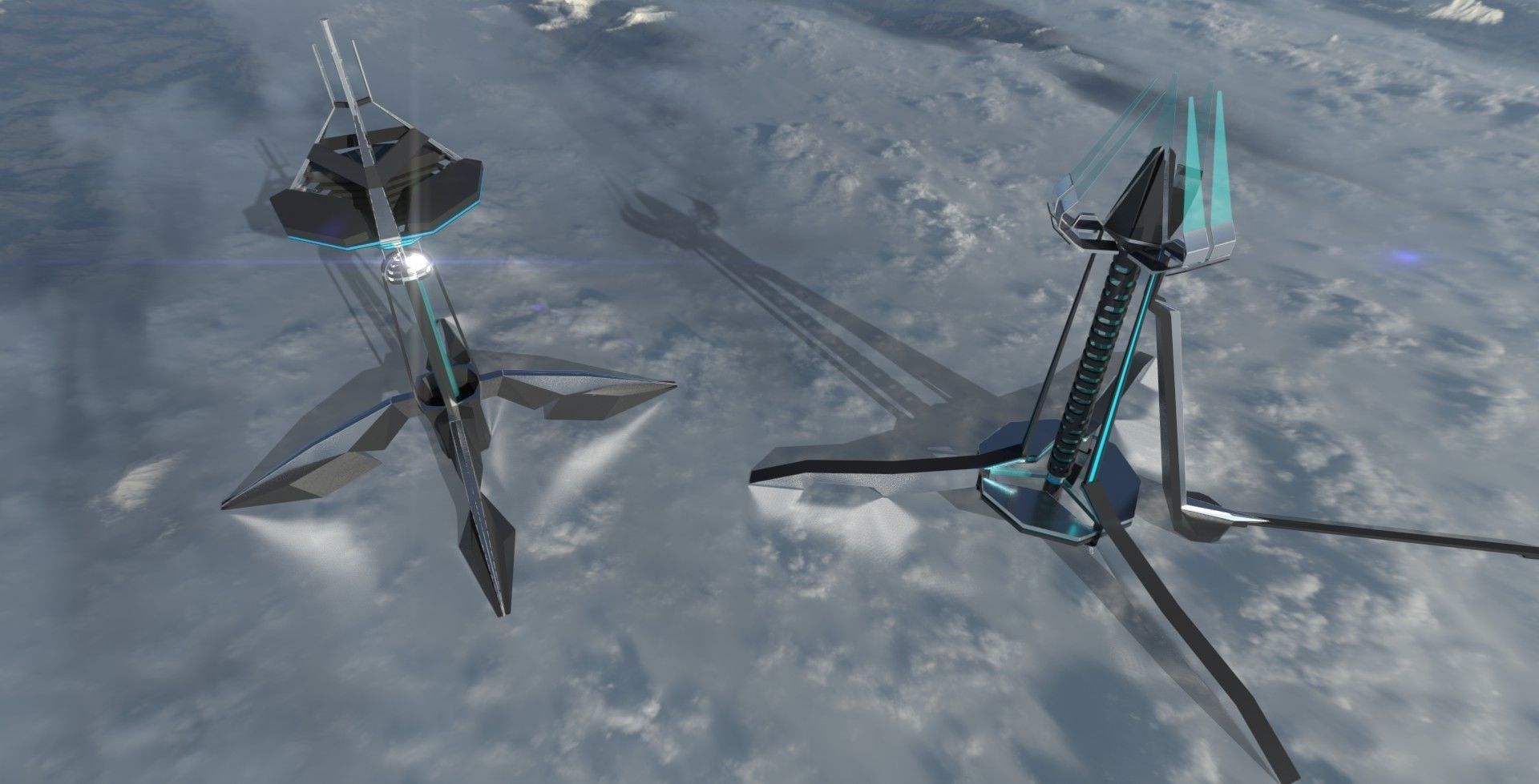 Space fighter collection - PBR  - VR Low-poly 3D model_26