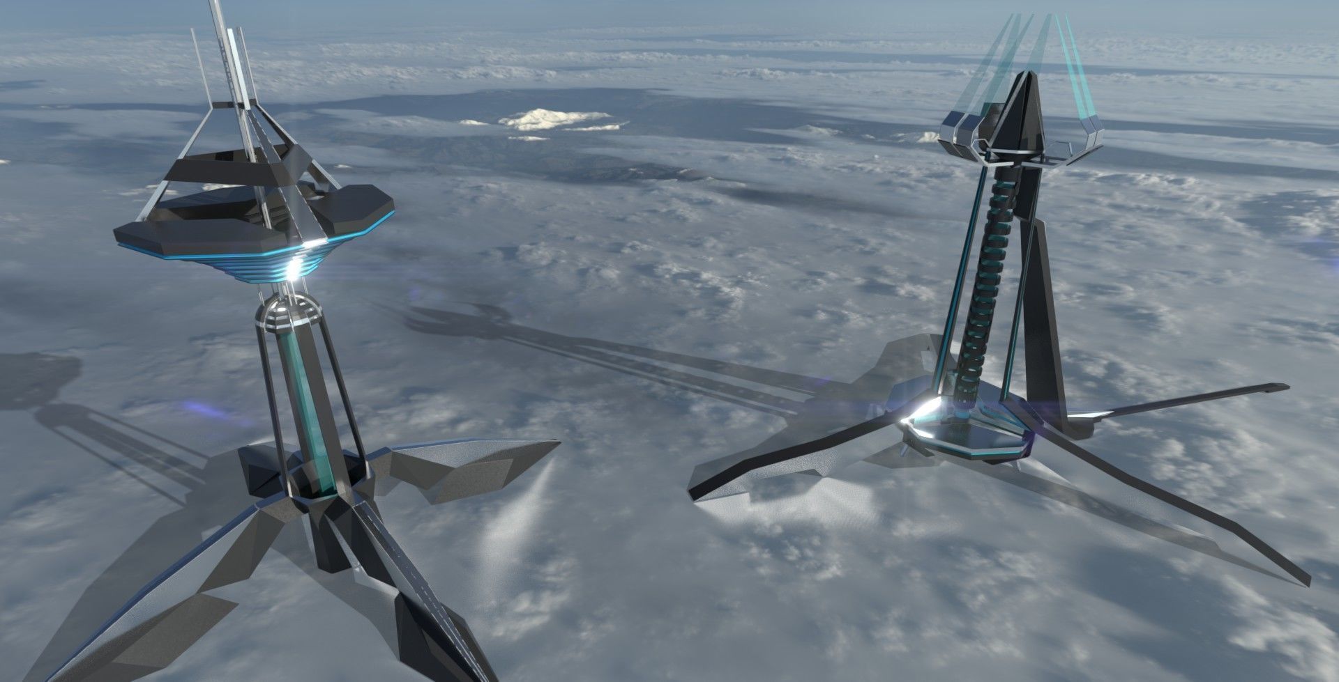 Space fighter collection - PBR  - VR Low-poly 3D model_29