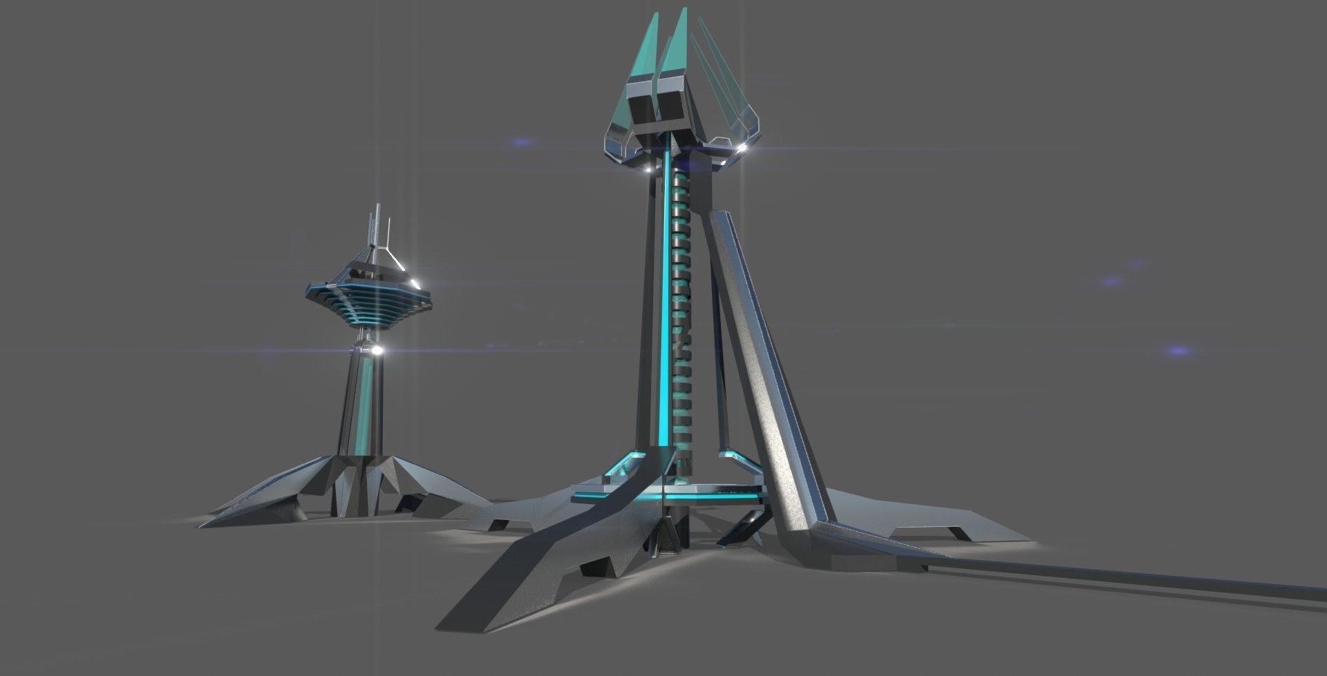 Space fighter collection - PBR  - VR Low-poly 3D model_25
