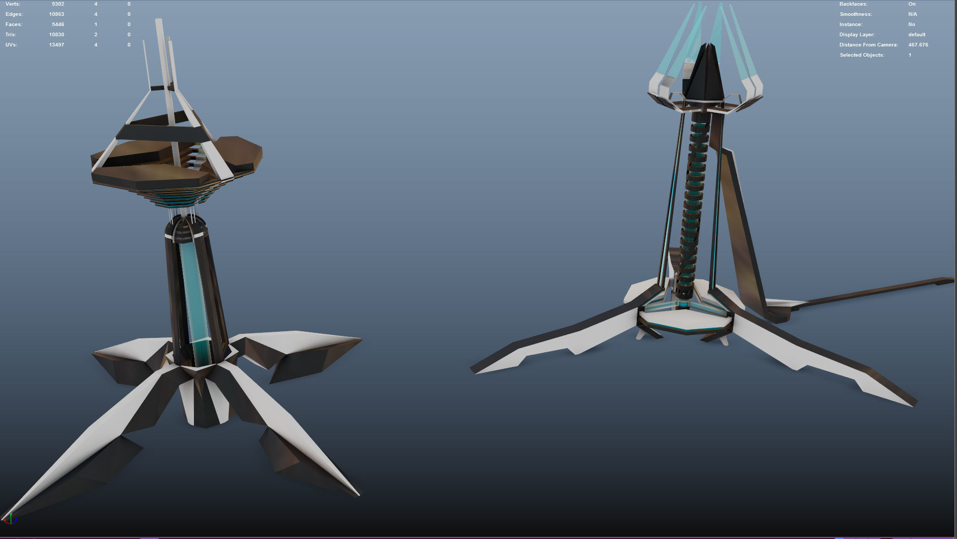 Space fighter collection - PBR  - VR Low-poly 3D model_34