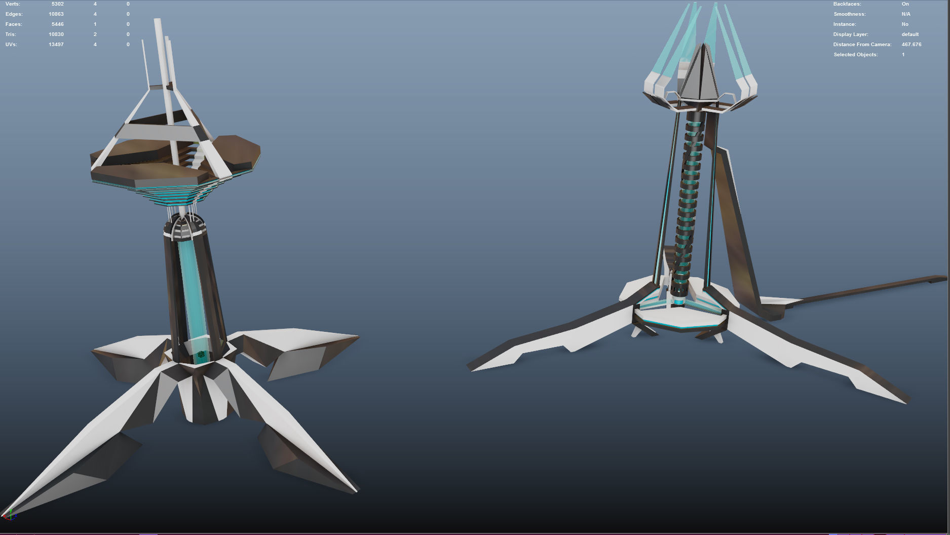 Space fighter collection - PBR  - VR Low-poly 3D model_36