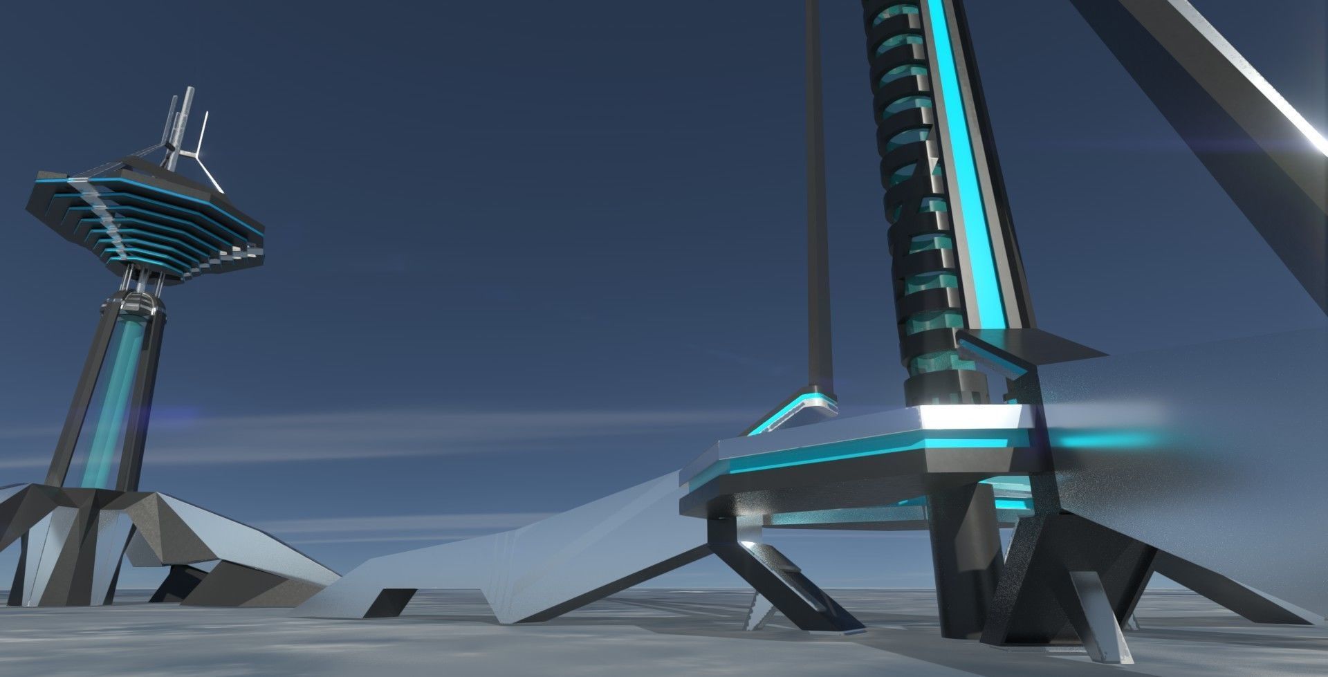 Space fighter collection - PBR  - VR Low-poly 3D model_28