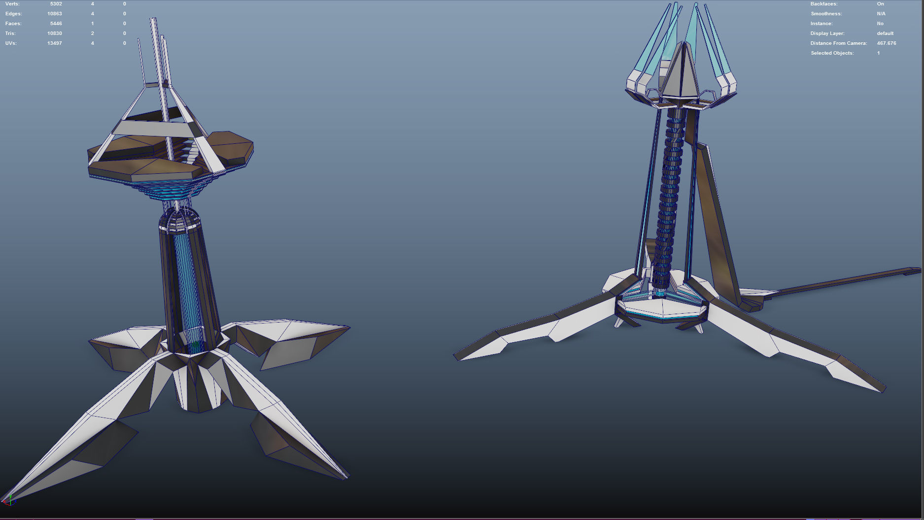 Space fighter collection - PBR  - VR Low-poly 3D model_38