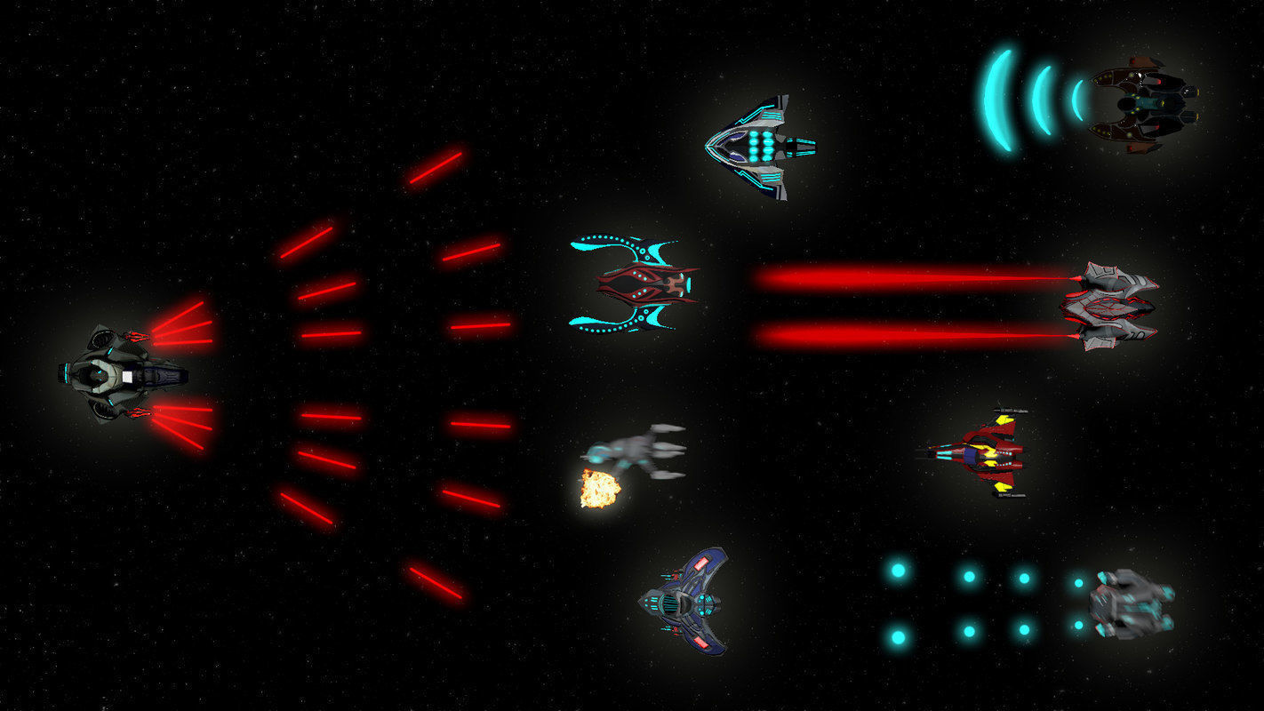 Space fighter collection - PBR  - VR Low-poly 3D model_1