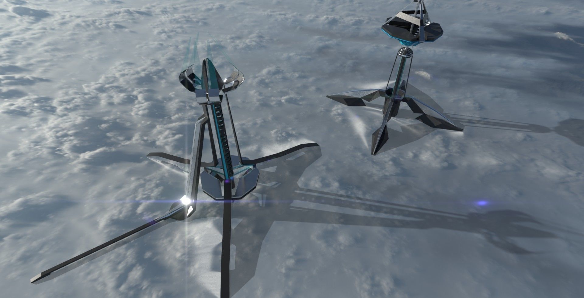 Space fighter collection - PBR  - VR Low-poly 3D model_33