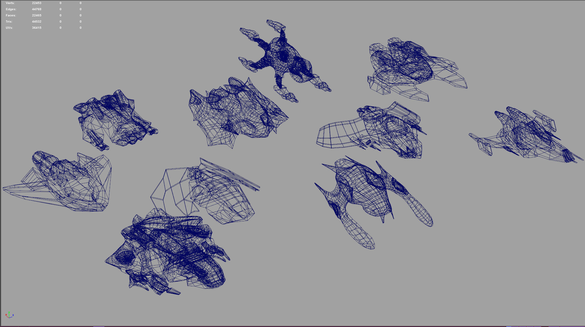 Space fighter collection - PBR  - VR Low-poly 3D model_18