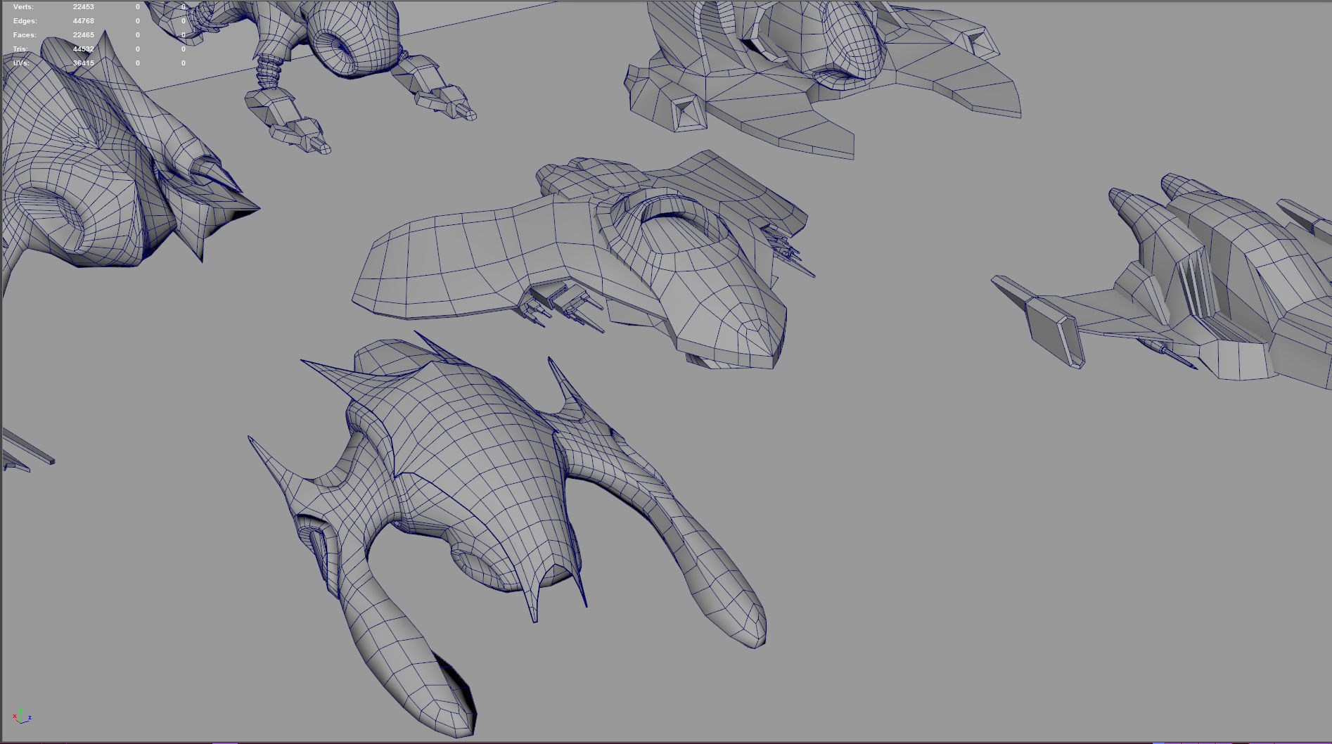 Space fighter collection - PBR  - VR Low-poly 3D model_3