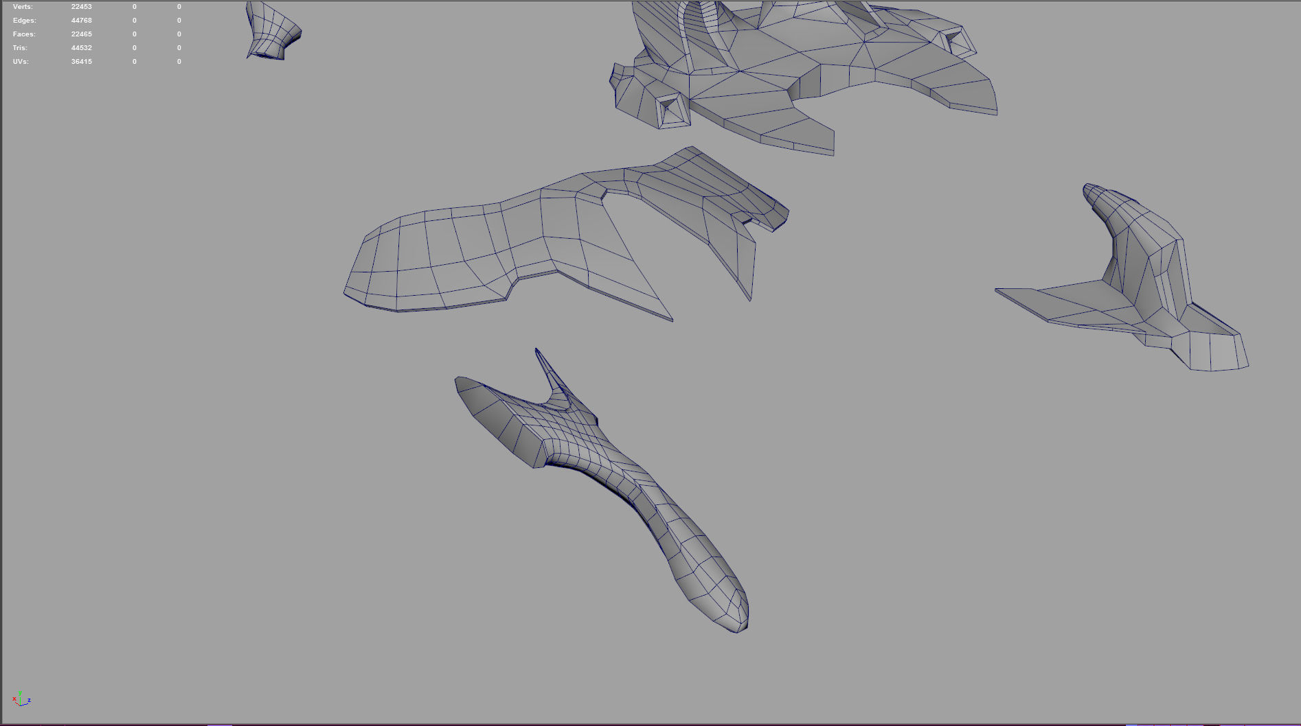 Space fighter collection - PBR  - VR Low-poly 3D model_19