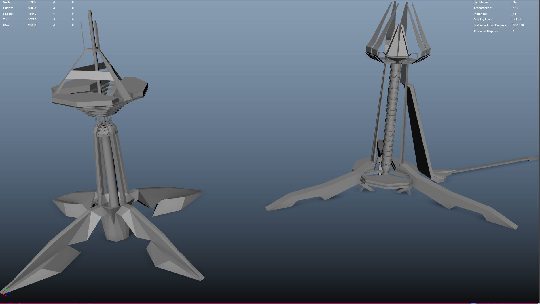 Space fighter collection - PBR  - VR Low-poly 3D model_35