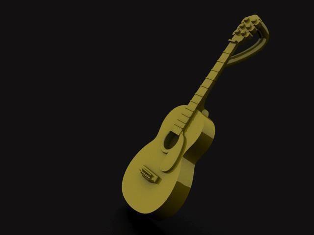 Acoustic Guitar 3D print model_1