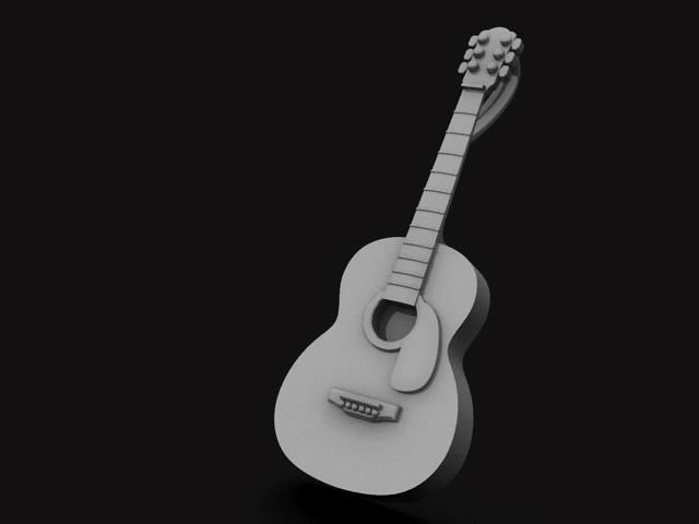 Acoustic Guitar 3D print model_2
