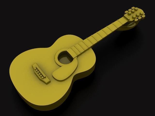 Acoustic Guitar 3D print model_4