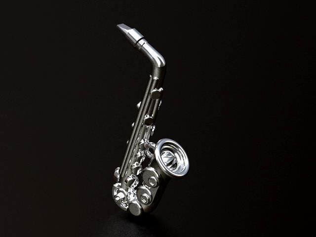 Saxophone silver 3D print model
