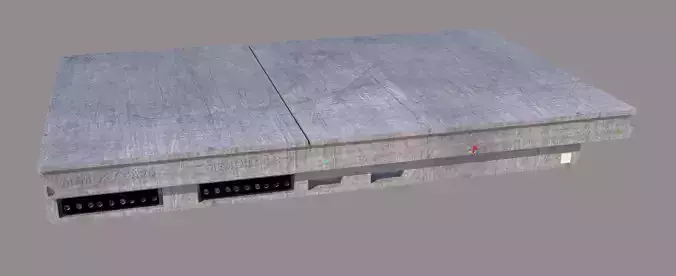 PlayStation2 concrete console with two wires