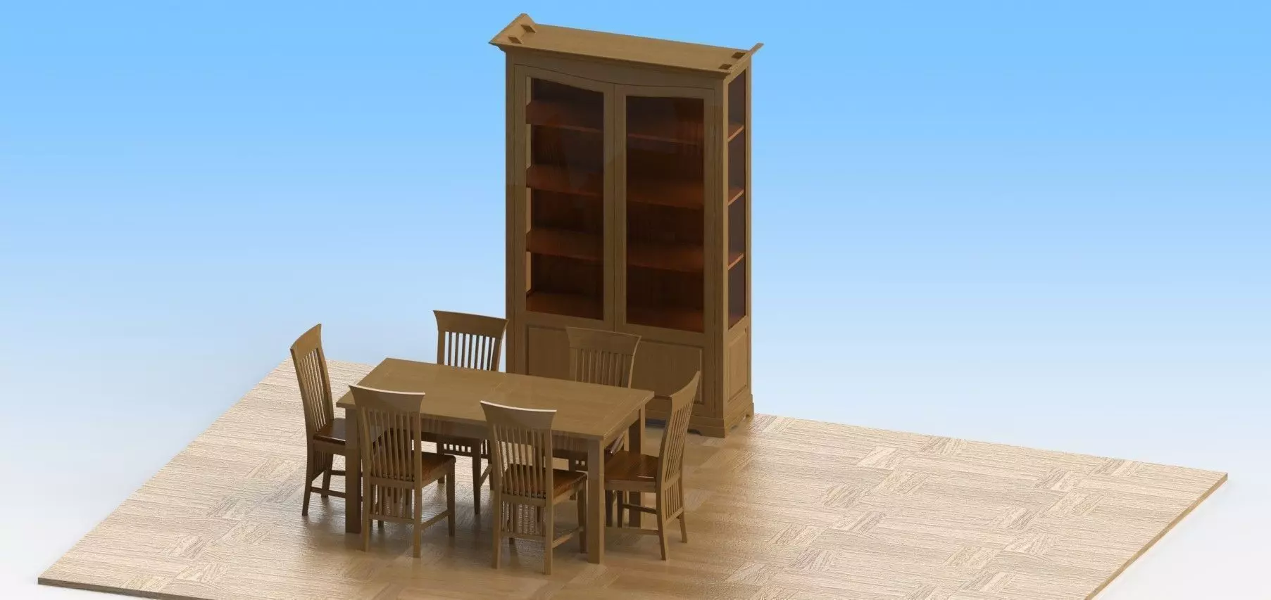 diningroom dining room table and chairs Free 3D model