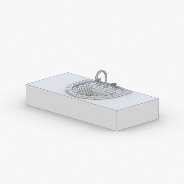 1608 - Sink Low-poly 3D model_1