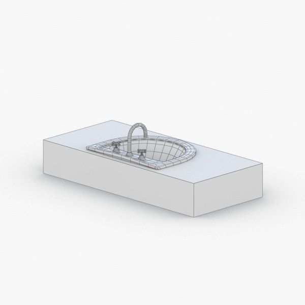 1608 - Sink Low-poly 3D model_3
