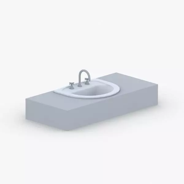 1608 - Sink Low-poly 3D model_0