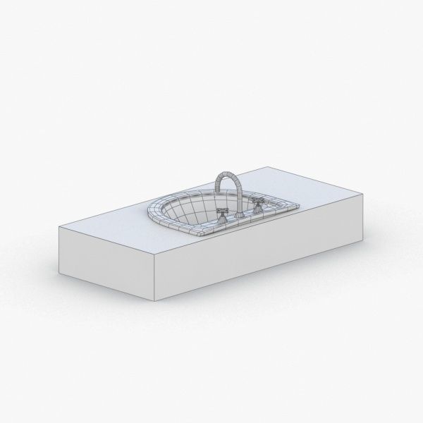 1608 - Sink Low-poly 3D model_4