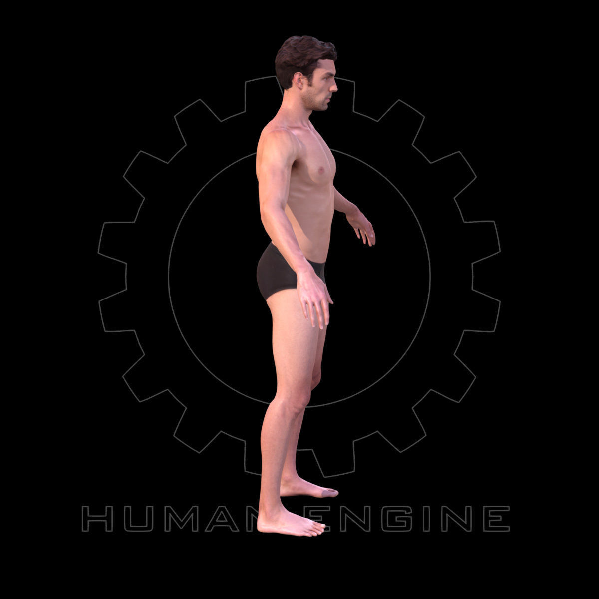 Male Scan - Dan RIGGED Low-poly 3D model_6