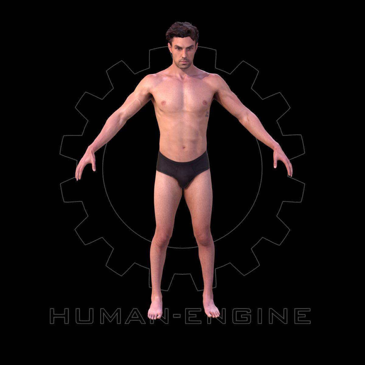 Male Scan - Dan RIGGED Low-poly 3D model_2