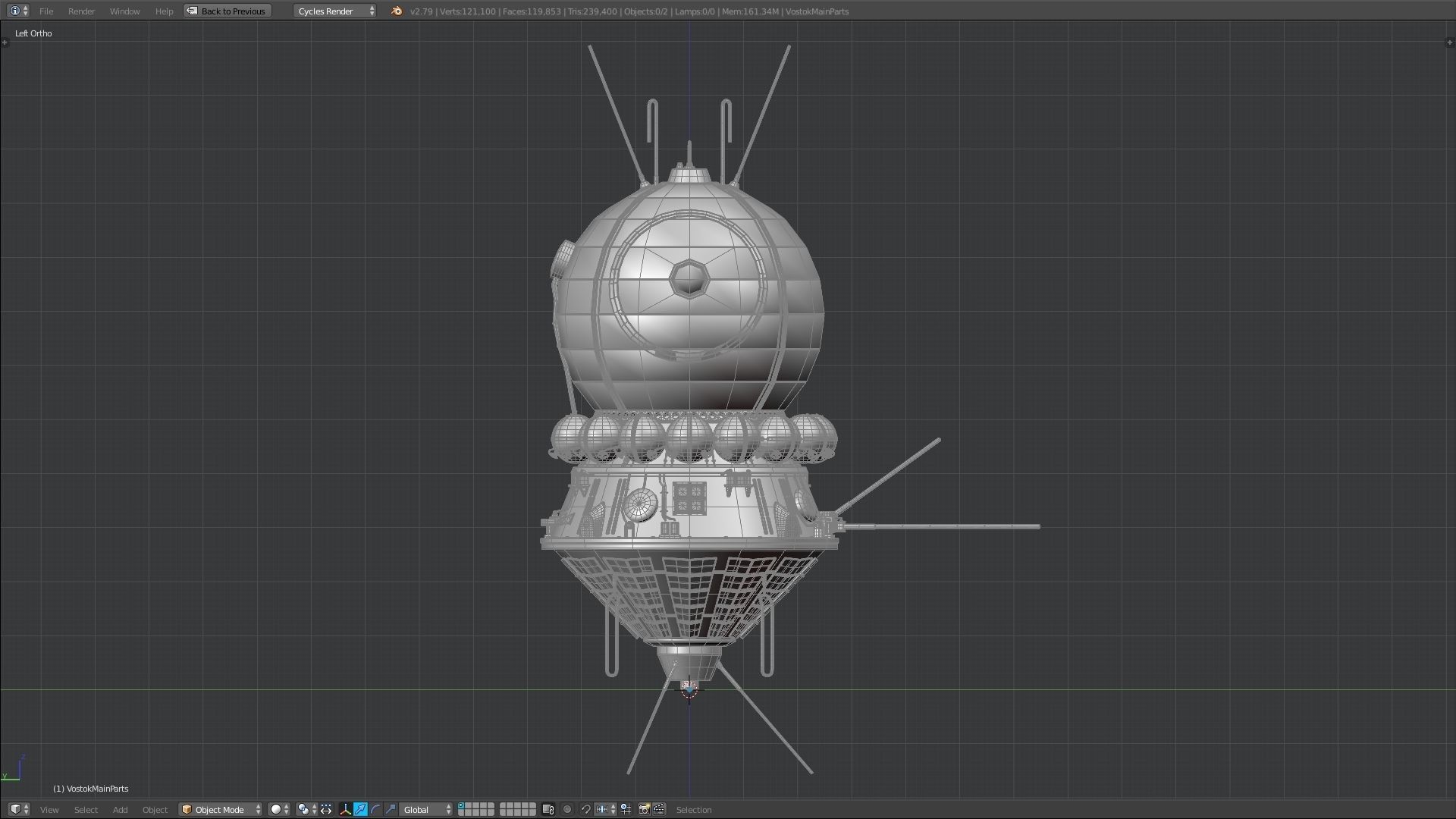 Soviet Union Sattelite 3D VOSTOK 1 3D model_2