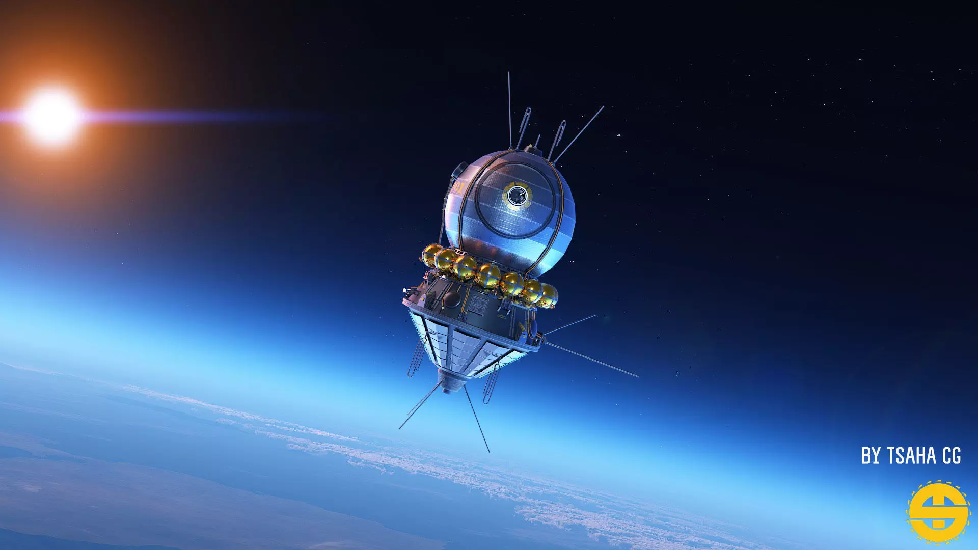 Soviet Union Sattelite 3D VOSTOK 1 3D model_0