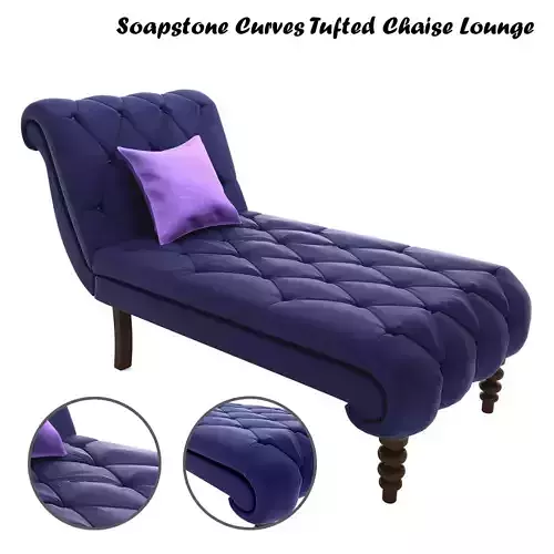 Soapstone Curves Tufted Chaise Lounge 3D print model