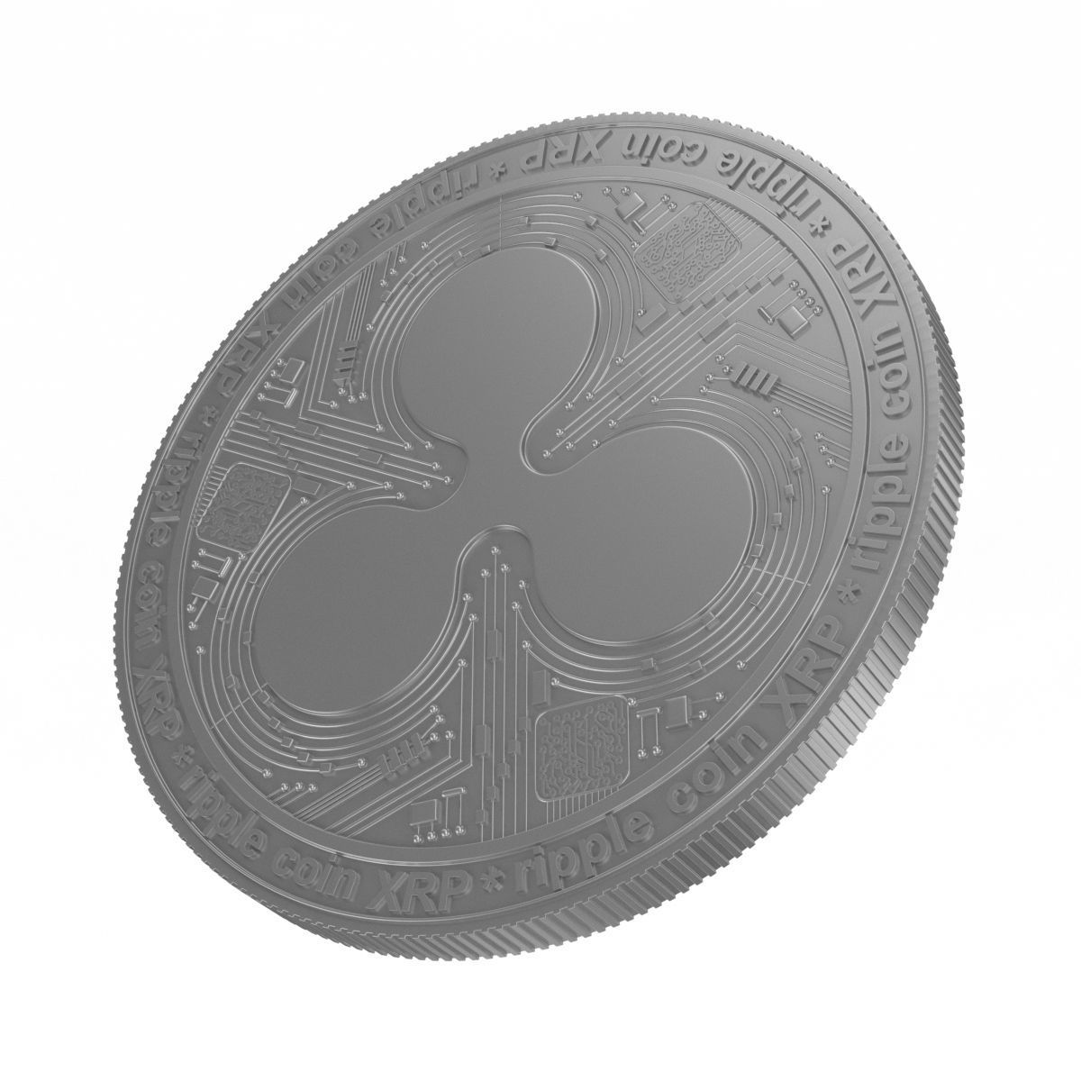 Ripple Coin 3D model_3