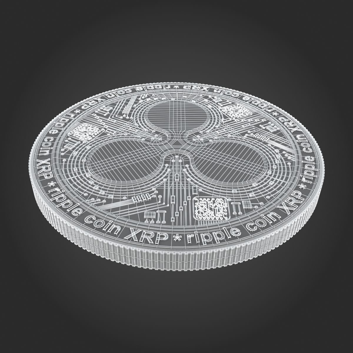 Ripple Coin 3D model_14