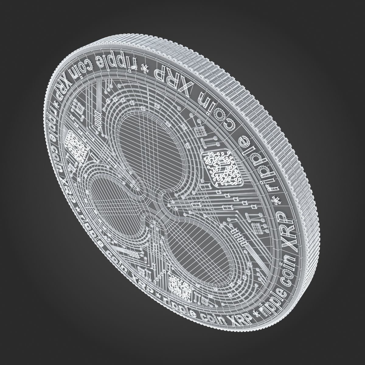 Ripple Coin 3D model_11