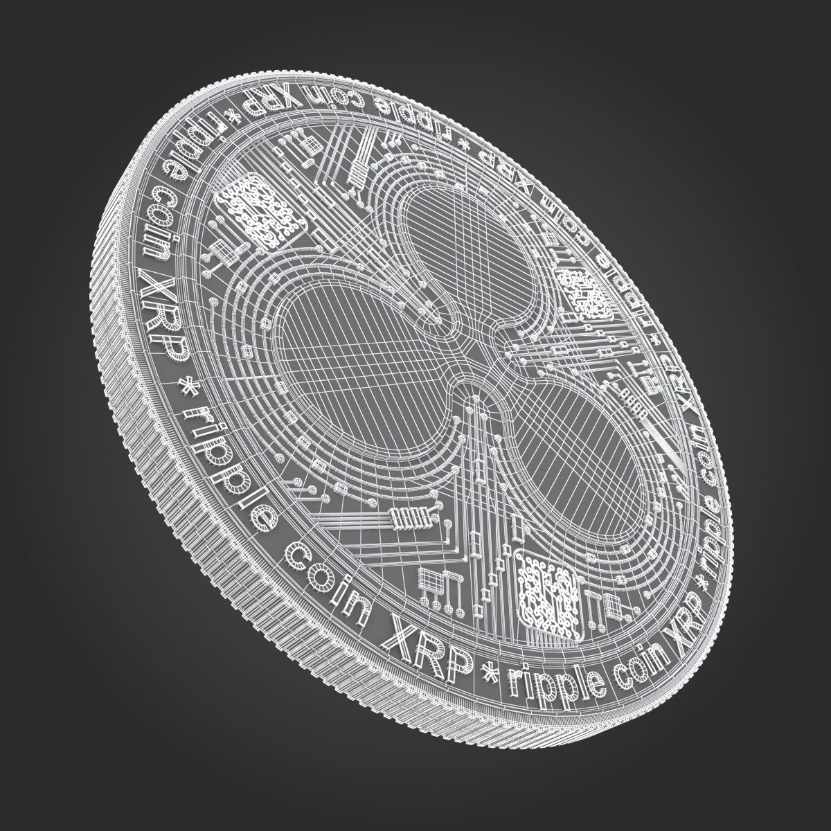 Ripple Coin 3D model_9