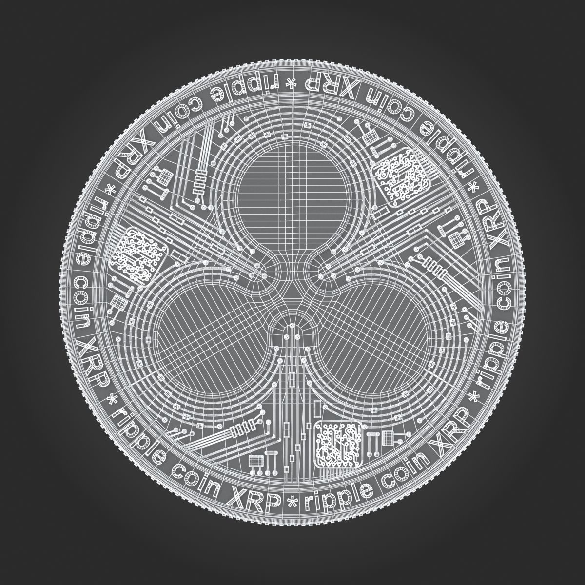 Ripple Coin 3D model_10