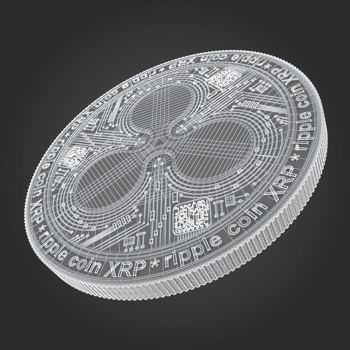 Ripple Coin 3D model_12