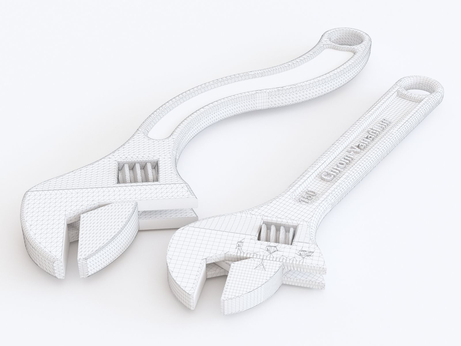 Adjustable wrench 3D model_1