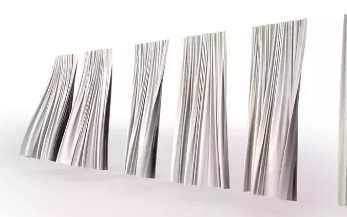 Curtains series of 3D model