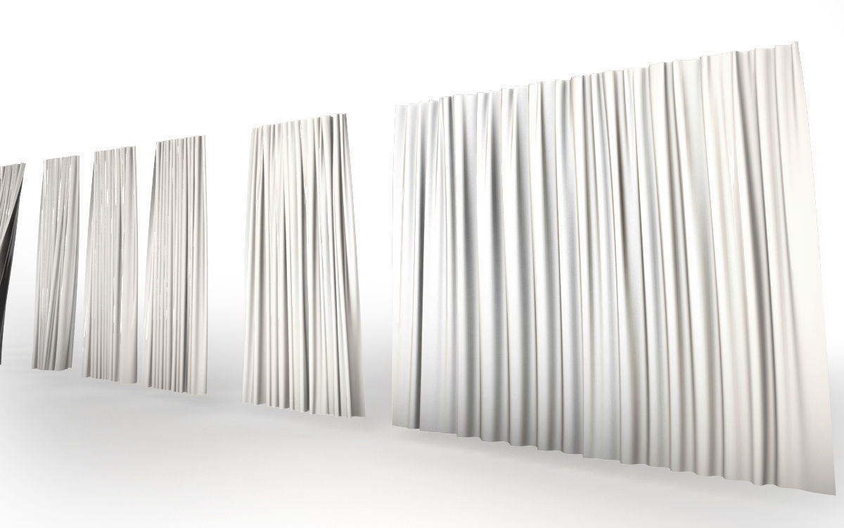 Curtains series of 3D model_1