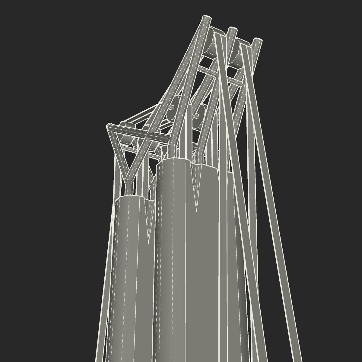 Pont Flaubert low poly Low-poly 3D model_2