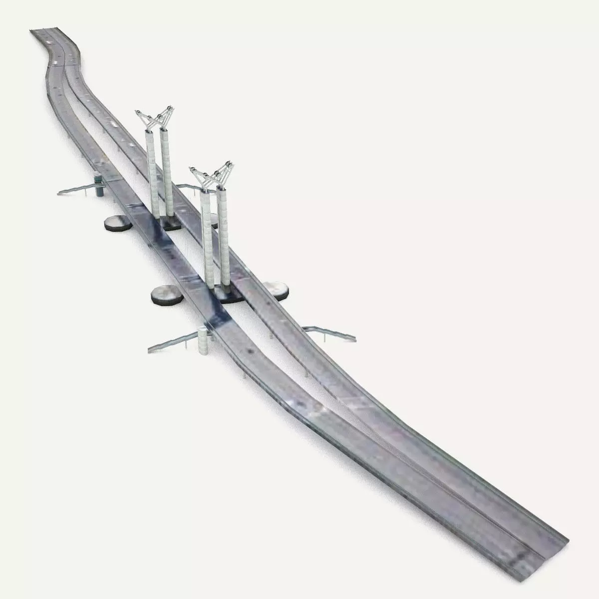 Pont Flaubert low poly Low-poly 3D model_0